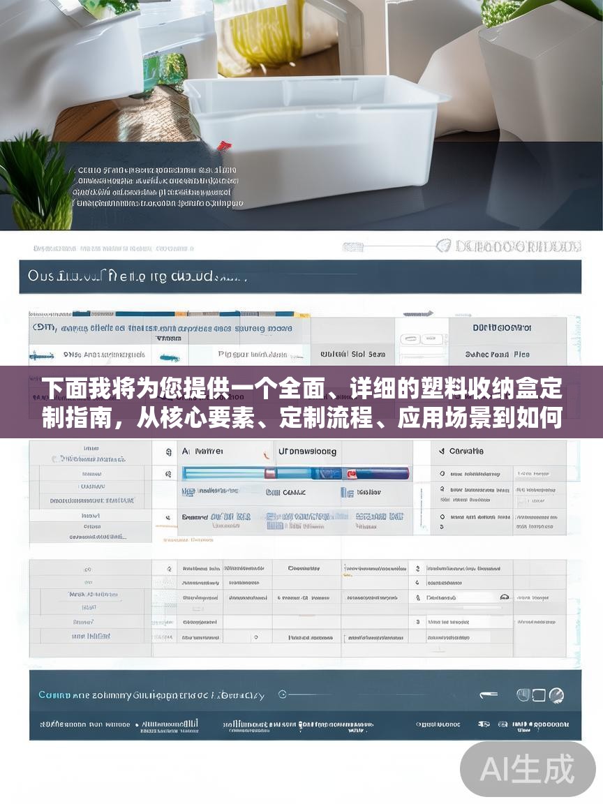 下面我将为您提供一个全面、详细的塑料收纳盒定制指南,从核心要素、定制流程、应用场景到如何选择供应商,希望能帮助您做出最合适的选择 下面我将为您提供一个全面、详细的塑料收纳盒定制指南,从核心要素、定制流程、应用场景到如何选择供应商,希望能帮助您做出最合适的选择
