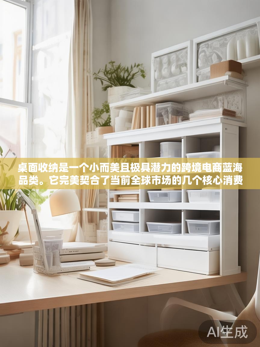 桌面收纳是一个小而美且极具潜力的跨境电商蓝海品类。它完美契合了当前全球市场的几个核心消费趋势，居家办公、极简主义、生活美学和空间优化