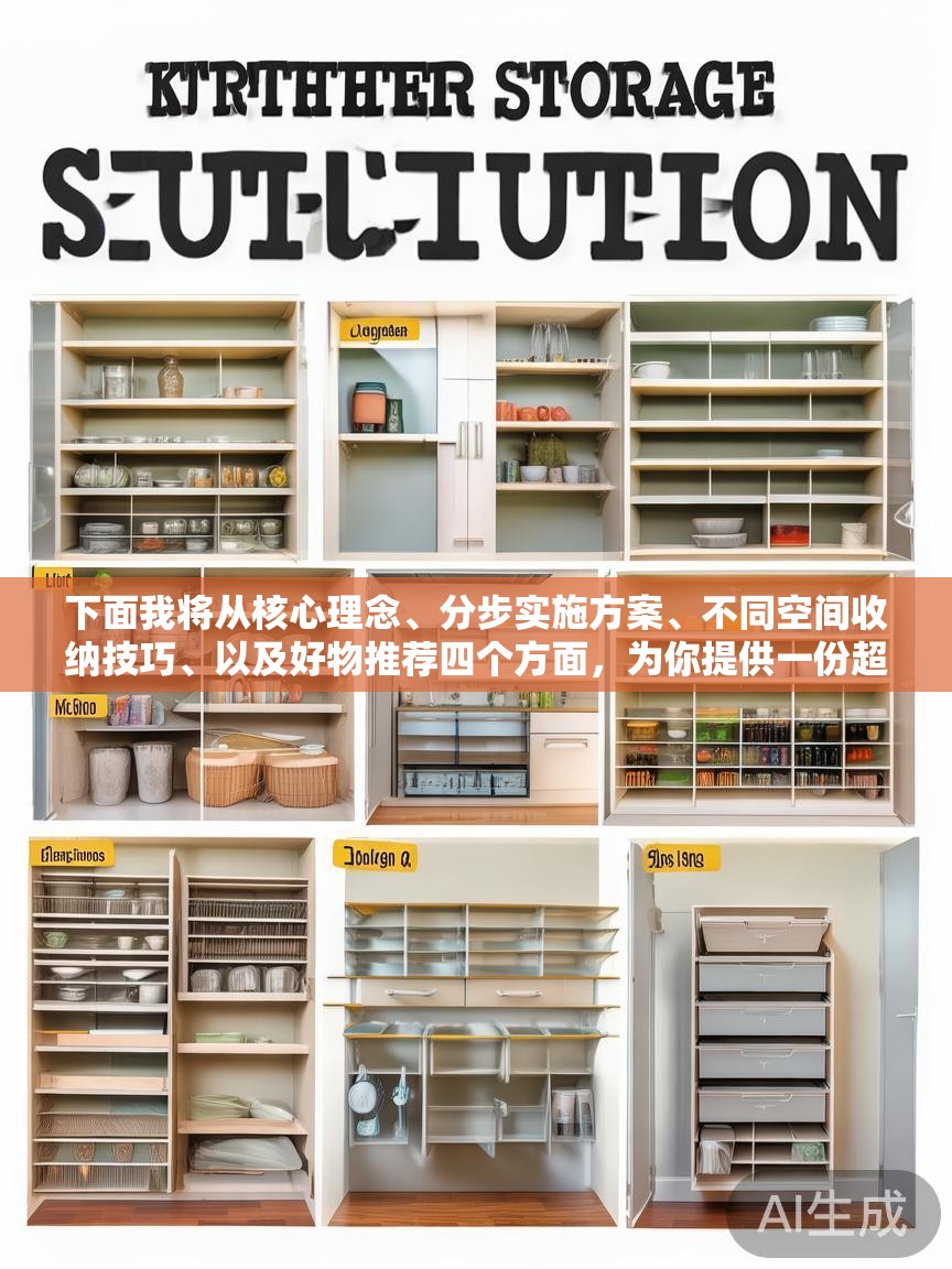 下面我将从核心理念、分步实施方案、不同空间收纳技巧、以及好物推荐四个方面，为你提供一份超详细的厨房收纳方案